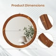 thumbnail image 3 of Gymax 27'' x 27'' Rustic Wall Mounted Decorative Mirror w/Solid Acacia Wood Frame, 3 of 10