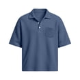 thumbnail image 3 of Bibifish Mens Polo Shirts Short Sleeve Waffle Knit Relaxed Fit Casual Shirts Pocket Daily Wear Tops, 3 of 5