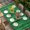 Green, variant on Retro Green Table Cloths for 5 Foot Rectangle Tables, Vintage Rustic Plants Trees Lines Pattern Patio Waterproof Elastic Fitted Tablecloths, Washable Rectangular Table Cover for Camping
