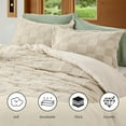 thumbnail image 3 of U by Bedsure 3 Pieces Beige Comforter Set, Queen, Boho Tufted Checkered Farmhouse Bedding Comforter Set, 1 Plaid Geometric Comforter and 2 Pillow Shams, 3 of 6