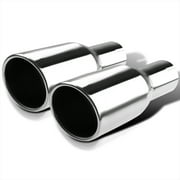 Spec-D Tuning 2.5" Inlet 3.875" Outlet Slant Stainless Steel Dual Exhaust Muffler Tip Fits select: 1987-2010 HONDA ACCORD, 1988-2010 HONDA CIVIC