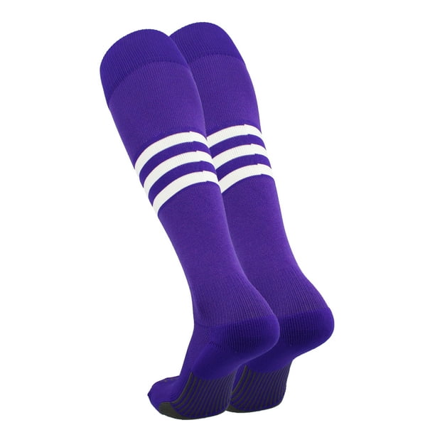 TCK TCK Performance Baseball/Softball Socks (Purple/White, XLarge