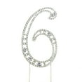 thumbnail image 1 of Metal Number Rhinestone Cake Topper, Silver, 3-3/4-Inch, Number 6, 1 of 1