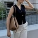 thumbnail image 3 of Chaleco corto de punto FindThy para mujer, cuello en V, con botones, negro, 3 of 5
