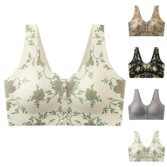Babcutegg Women' s Push-Up Wireless Bra Breathable Embossed Lace Underwire-Free Everyday Bra for Comfort and Natural Lift Size 2XL