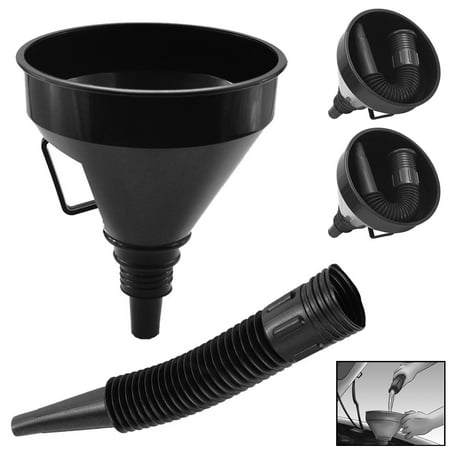 Calibration Fluid Set - 3X Flexible Spout Auto Funnels Engine Oil Fluid Gas Water Car Extension Hose Set