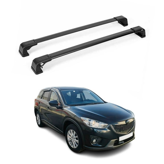 Omac USA 4621926B Wing Roof Rack Cross Bar for 2011-2017 Mazda CX-5, Black - 2 Piece