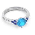 thumbnail image 3 of 2.15 Carat Round Cut Blue Topaz & Blue Sapphire Gemstone Unique Proposal Ring for Women Solid 14K White Gold Size 9 by Diamond-Capitals, 3 of 7