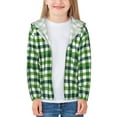 thumbnail image 3 of Kids Zip Up Hoodie for Boys Girls Toddler - Green Gingham plaid Checkered Lightweight Long Sleeve 18M Boys Girl Clothes, Sun Protection Windproof Jackets Hoodie Sweatshirt, 3 of 7