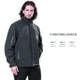 thumbnail image 5 of DEWBU Heated Jacket for Men with Detachable Hood, Soft Shell Heated Coat with 12V Battery Pack, Waterproof Heating Jacket for Winter Outdoor, 5 of 8