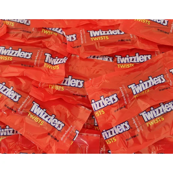 TWIZZLERS Strawberry Twists, Snack Size Licorice, Individually Wrapped, 2 LB Bag