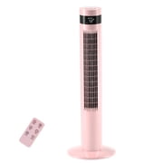 KNDKO Pink Oscillating Tower Fan with Remote, Sleep Mode, LED Display and 12-Hour Timer