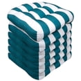thumbnail image 4 of Havana Striped Tufted Patio Seat Cushion Peacock/White 6 Pack, 4 of 5