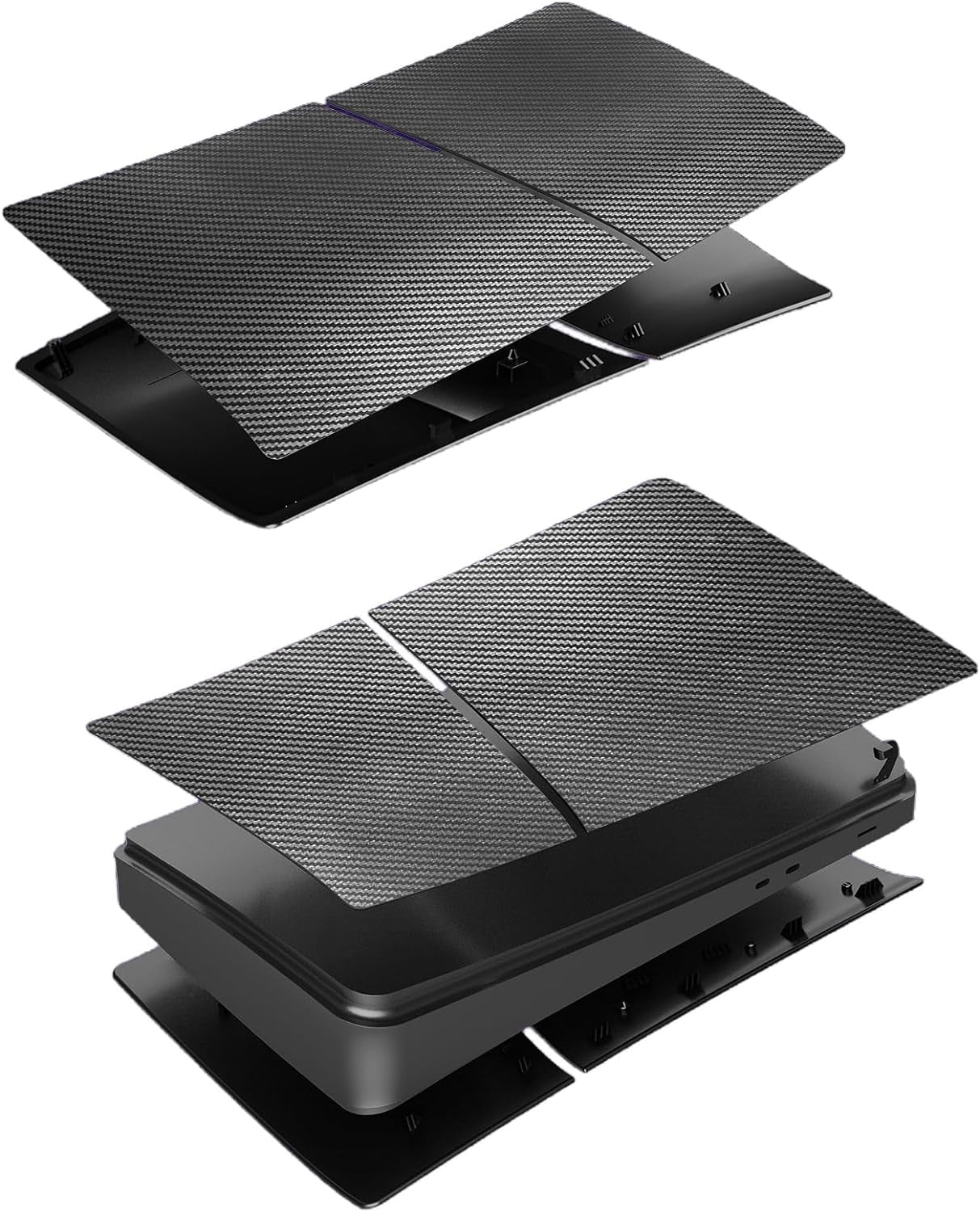 Digital Edition Cover Plates for PS5 Slim Console, Shell Panels Compatible with Playstation 5 Slim Accessories Protective Replacement Faceplate (Carbon Fiber)
