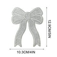 thumbnail image 5 of Steadline Glitter Bow Embroidered Patch - Iron On Or Sew On Fabric Applique For Clothing Decoration - 6x4.7 Inch Sequin Embellishment For Jackets And Bags - DIY Craft Accessory, 5 of 6