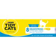 Purina Tidy Cats Cat Litter Box Liner, Drawstring Litter Box Liners Multi Cat - 8 ct. Box