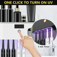 thumbnail image 5 of Rirool Wall Mount Toothbrush Holder with Toothpaste Dispenser - 5 Brush Slots, No Drill Installation, Solar/USB Charging, UV Sterilizer for Bathroom Organization, White, 5 of 7