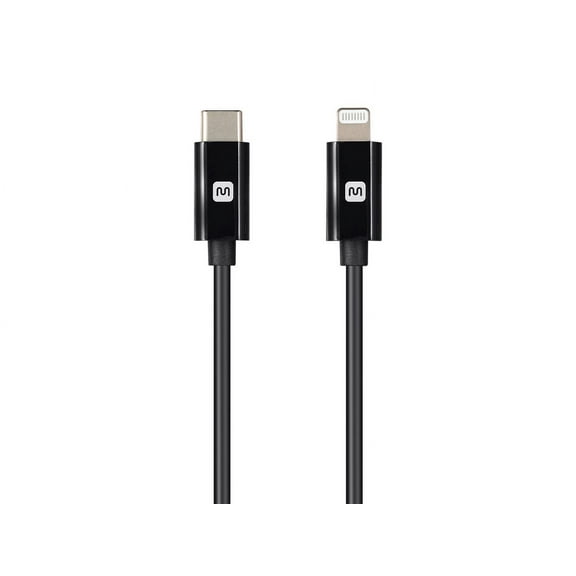 Monoprice Apple MFi Certified Lightning to USB Type-C and Sync Cable - 1.5 Feet - Black | Compatible with iPod, iPhone, iPad with Lightning Connector
