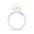 thumbnail image 2 of ANGARA Freshwater Cultured Pearl and Diamond Split Shank Ring in 14K White Gold for Women | June Birthstone, Birthday, Anniversary, Jewelry Gift for Women | Pearl Ring, 2 of 8