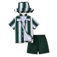 thumbnail image 3 of Letdown Toddler Boys 2 Piece Beach Outfit Short Sleeve Button Down Shirt and Short Sets Summer Hawaiian Vacation Wear with Hats Clothes, 3 of 9
