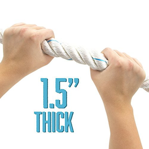 Crown Sporting Goods White Poly DAC Gym Climbing Rope Knotless 18' for sale online 