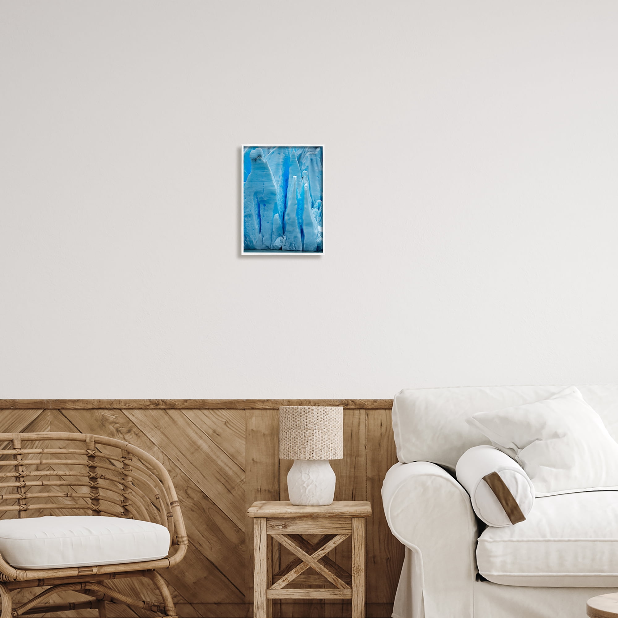 Stupell Industries Blue Glaciers Photography Nature Photography White Framed Art Print Wall Art, 11 x 14