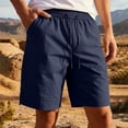 thumbnail image 2 of Men Shorts Jeans Summer Gym Shorts for Men Loose Elastic Waist Drawstring Cargo Shorts with Pocket Lightweight Casual Sports Shorts Dark Blue S, 2 of 7