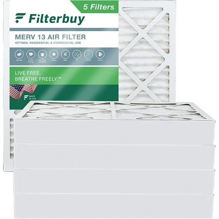 

Filterbuy 12x12x4 MERV 13 Pleated HVAC AC Furnace Air Filters (5-Pack)