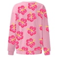 thumbnail image 5 of Women Sweatshirt Fall Hoodless Crewneck Sweatshirt with Floral Prints Long Sleeve Pullover Top Casual Lounge Wear Womens Crewneck Sweatshirt Pink S, 5 of 5