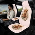 thumbnail image 2 of Xixirimido Car Seat Covers for Front Seats 5Pcs Car Accessories with Seat Belt Covers & Center Console Cover Universal Fit for SUVs,Vans,Trucks,Sedans, Highland Cattle Floral Pink, 2 of 8