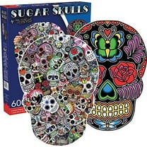 Aquarius - Sugar Skulls - 2 Sided, Shaped Jigsaw Puzzle
