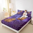 thumbnail image 4 of Erosebridal Capybara Kid Queen Sheet Sets, Purple Lavender Flower Bed Set, 4 Pieces, 4 of 5