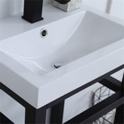 Elegant Furniture and Lighting 18 inch Single Bathroom Metal Vanity in Black