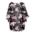 thumbnail image 4 of Pink Kimono Cardigans for Women,Women's Floral Print Puff Sleeve Kimono Cardigan Loose Cover Up Casual Blouse Tops,Lightweight Cardigans for Women Summer 3/4 Sleeve, 4 of 4
