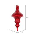 thumbnail image 2 of Vickerman MT198703D 10 in. Red Candy Glitter Net Top Finial Ornament, 2 of 2