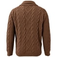 thumbnail image 6 of Lovzfmll Cardigan for Men, Shawl Collar Cable Knit Button Front, Casual Long Sleeve Sweater for Men, 2XL, 6 of 6