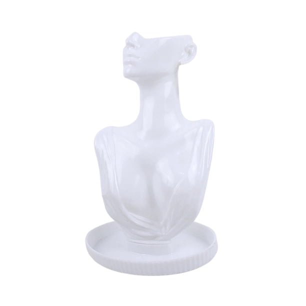 Elegante collar de cadena, joyería, busto, collar, exhibición, decoración, maniquí, colgante blanco
