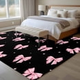 thumbnail image 3 of Area Rug for Living Room, Valentine's Day Non-Slip Indoor Ex Large Carpet for Bedroom/Dining Room, Pink Bows Shining Stars Modern Black Washable Low-Profile Rectangle Floor Runner Rugs - 8 x 10 Ft, 3 of 6
