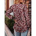 thumbnail image 3 of KISSMODA Women's Casual Crewneck Flowy Ruffle Tunic Tops, 3 of 5