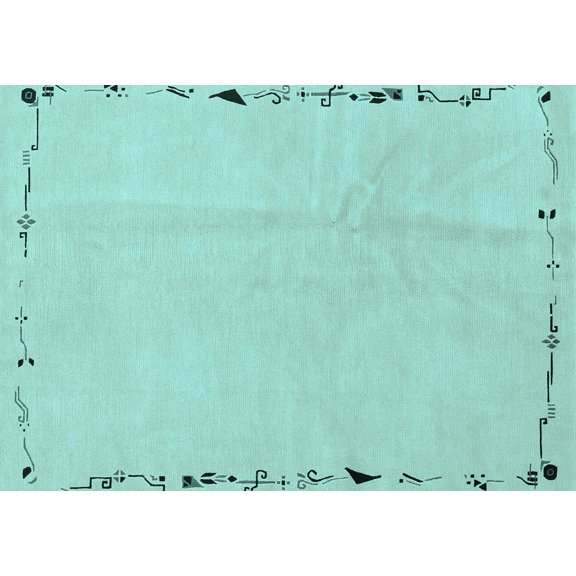 Ahgly Company Indoor Rectangle Solid Light Blue Modern Area Rugs, 2' x 5'