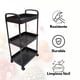 thumbnail image 3 of Carrito Organizador con Ruedas, Carro de Almacenamiento Plástico 3 Niveles de Alta Calidad, Mueble Organizador Multiusos, Carrito Auxiliar Fácil de Montar Resistente y Versátil (Negro), 3 of 6