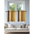 thumbnail image 4 of Farmhouse Yellow Brown Tier Curtains 24 Inch Length, Sheer Curtains for Bedroom Living Room Window Retro Vintage Wood Rod Pocket Voile Drapes Kitchen Curtains Small Half Window 27.5"x24" 2 Panels, 4 of 7