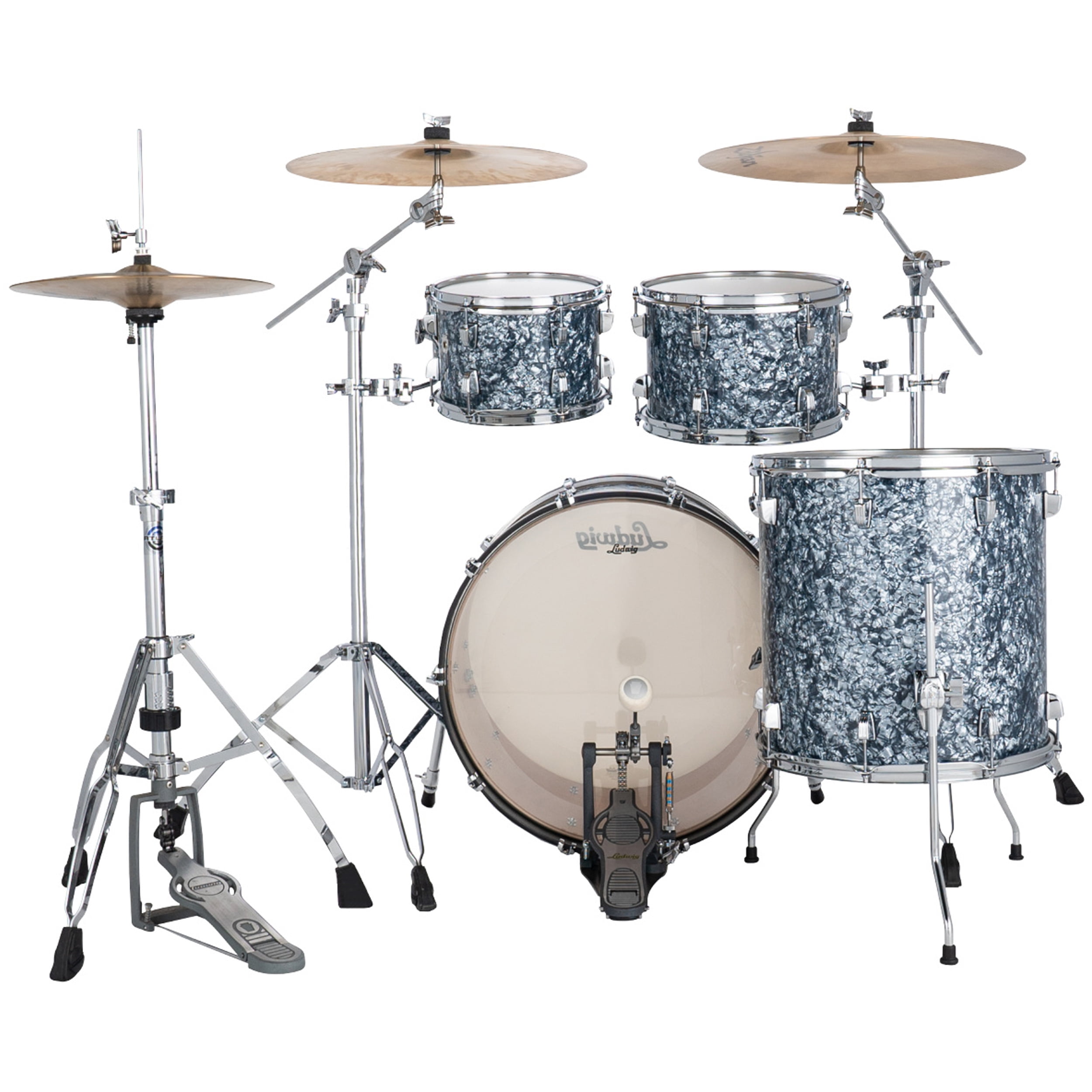 Ludwig NeuSonic 4-Piece Mod 2 Shell Pack With 22" Bass Drum Satin Blue Pearl
