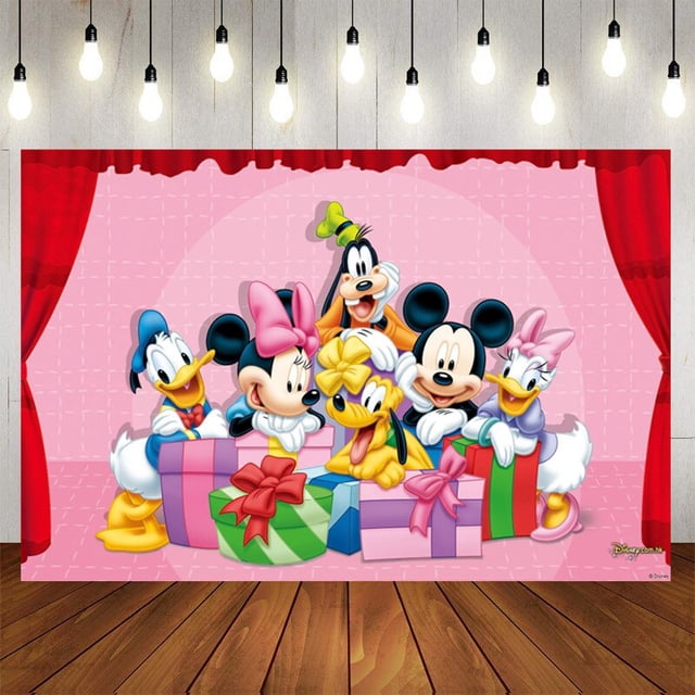 Fondos de fotografía de Minnie Mouse personalizables, tela de vinilo, sesión de fotos para niños, fiesta de cumpleaños de bebé, estudio fotográfico