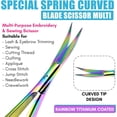 thumbnail image 3 of Cross Edge Curved Spring Scissors 5 Inch Stainless Steel Precision Eyebrow & Eyelash Shaping & Trimming Scissor, Snips Squeeze, Embroidery, Knitting Micro Tip Craft Scissors (Rainbow), 3 of 18