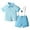 Sky Blue., variant on Agkizg Summer Boys Outfit Sets,Toddler Boys Clothing Sets,Short Sleeve Tops and Jumpsuits Pants Outfit Set Graphic Formal Suit Set Childs Dressy Multiple Pieces Suit Sets