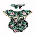 thumbnail image 2 of Infant Baby Girl Leaf Romper Outfits, 2 of 5