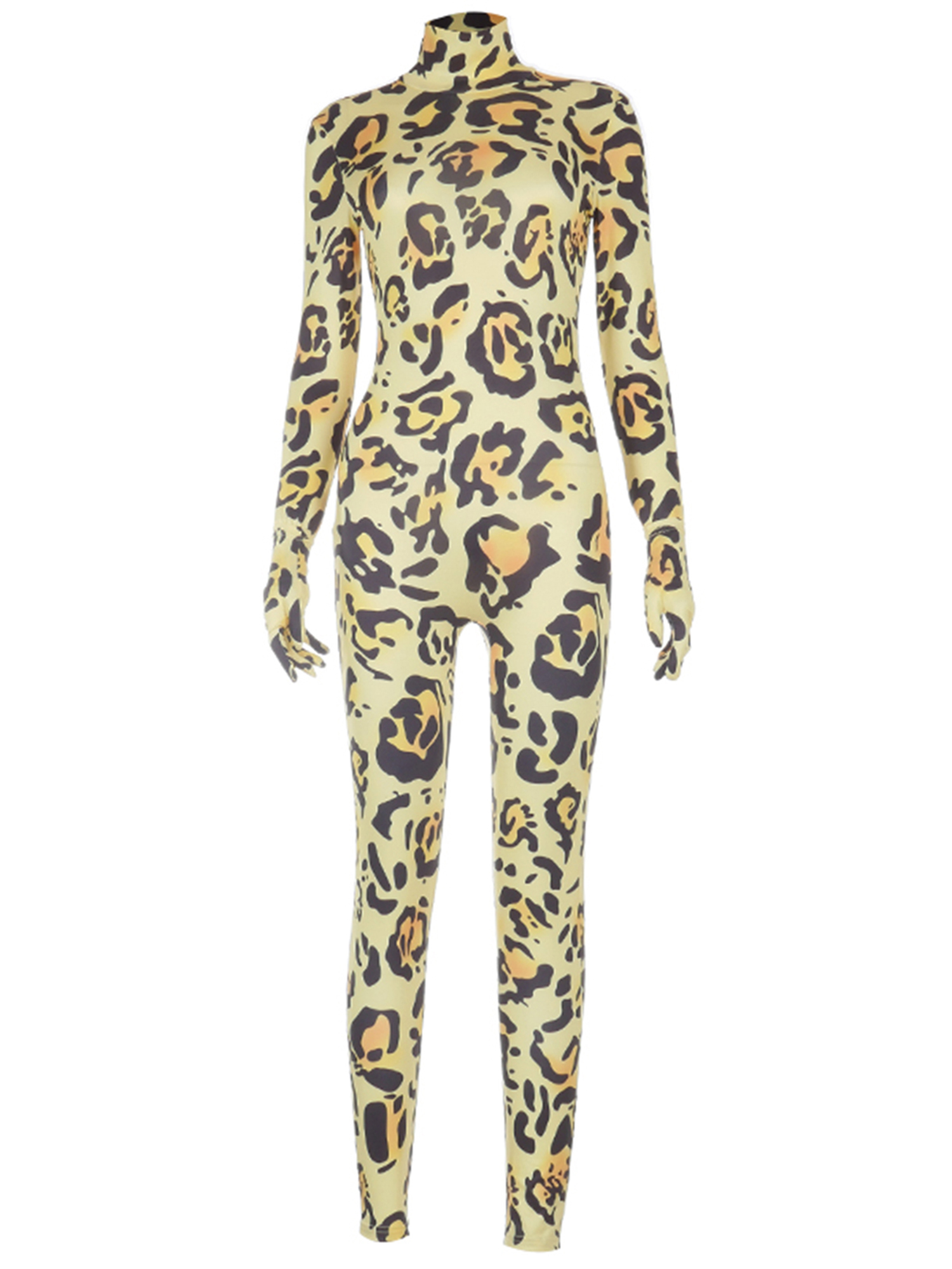 tight leopard print jumpsuit