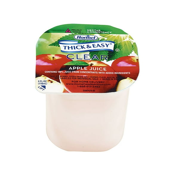 Thick & Easy Thickened Beverage 4 oz. Portion Cup Apple Ready to Use Nectar Case of 24