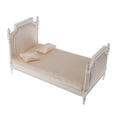 thumbnail image 3 of Cama Miniatura para Casa de Muñecas Mueble de Dormitorio en Escala 1 6 Accesorio de Decoración Hecho de Madera y Satén Adecuada para Juego Infantil, 3 of 9